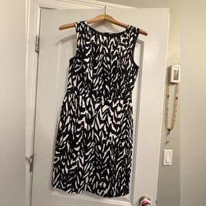 The Limited Zebra Print Black and White Midi Dress